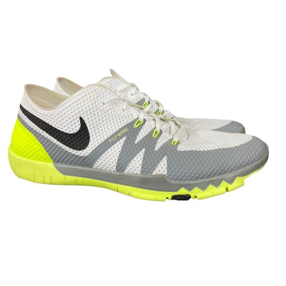 Nike Other - Nike Free Trainer 3.0 V3 Mens 10.5 White & Cool Grey Flywire Running Shoes